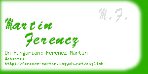 martin ferencz business card